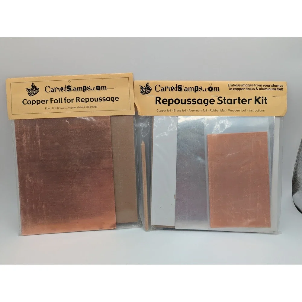 CarvedStamps.com Repoussage Starter Kit & 36 Gauge Copper Foil Sheets Bundle